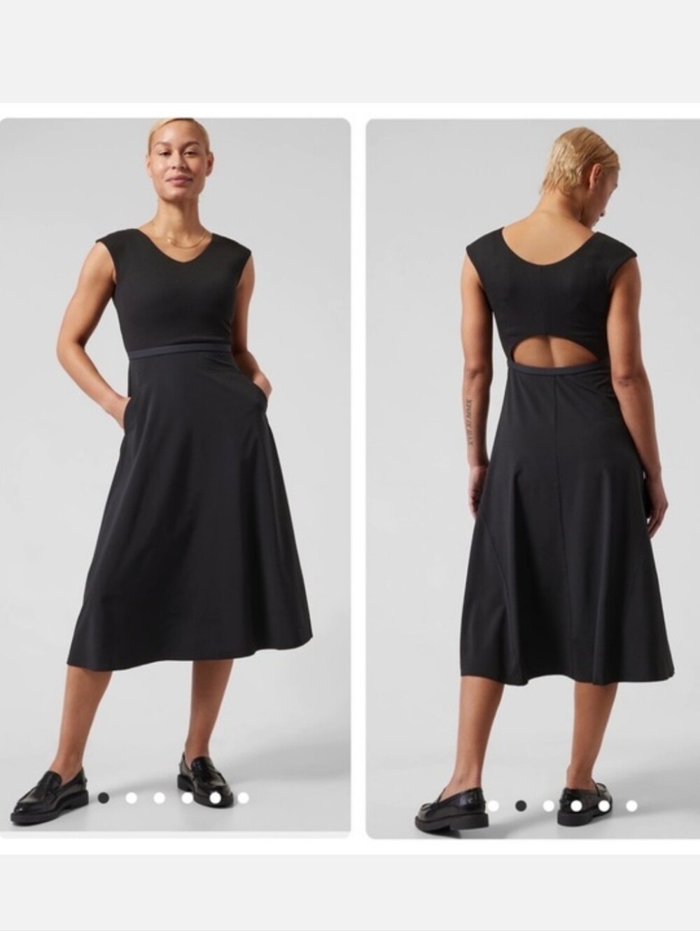 Athleta Black Ryder Midi Dress